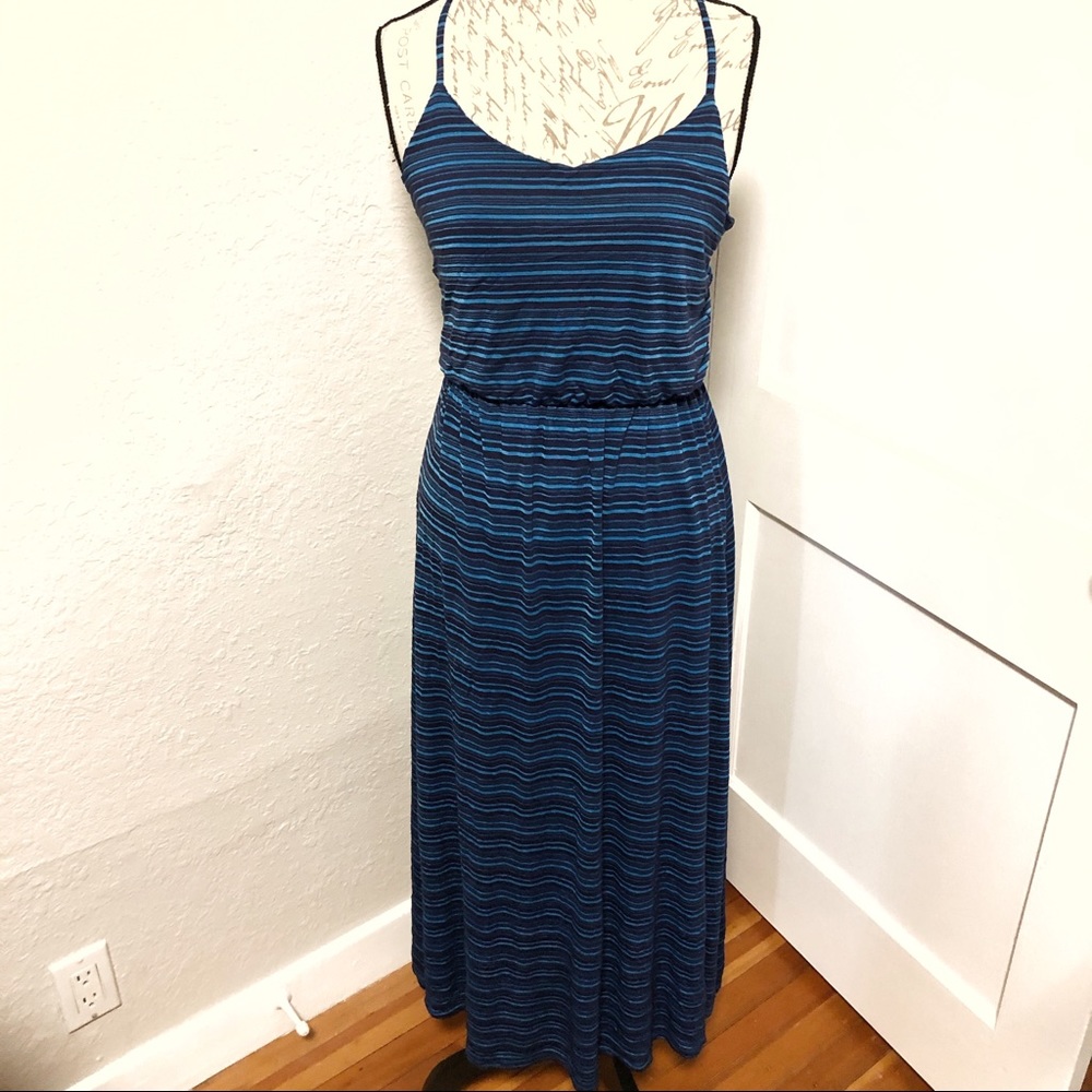 Lauren Conrad LC Blue Striped Racer Maxi Dress